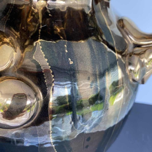 Louis Auguste Dage, bronze ceramic vase