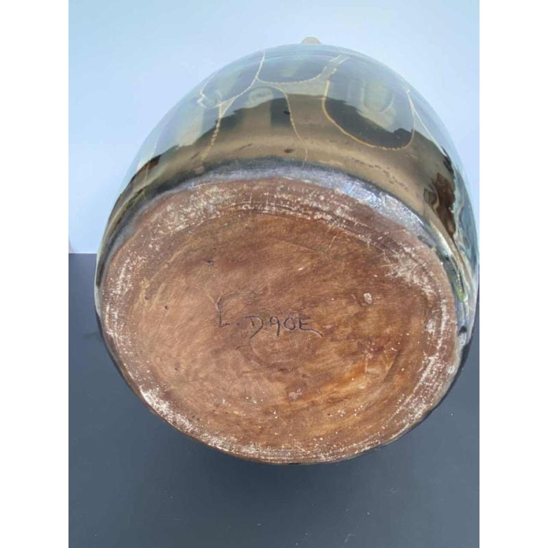 Louis Auguste Dage, vase en céramique mordorée