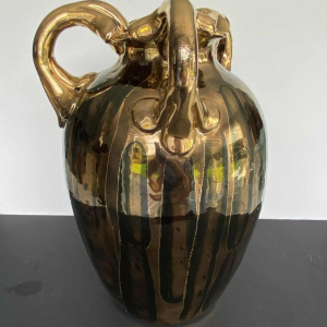 Louis Auguste Dage, vase en céramique mordorée