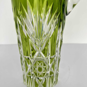 Val-Saint-Lambert, green-lined cut crystal liqueur carafe/pitcher, early 20th century