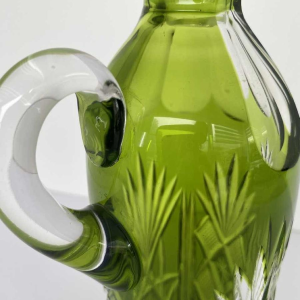 Val-Saint-Lambert, carafe / pichet à liqueur en cristal taillé doublé vert, début XXe s