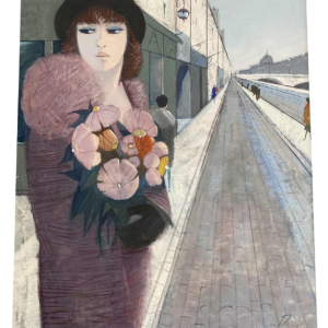 Charles Levier “The Quay” oil painting on canvas, “thirty glorious years” style, 20th century