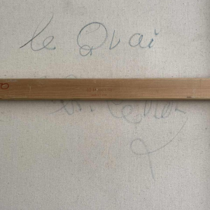 Charles Levier “ Le Quai“ tableau huile sur toile, style “trente glorieuses“, XXe s