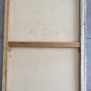 Charles Levier “ Le Quai“ tableau huile sur toile, style “trente glorieuses“, XXe s