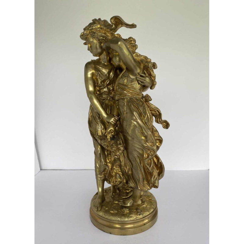 Hippolyte François Moreau, sculpture de jeunes femmes en bronze, romantisme fin XIXe s