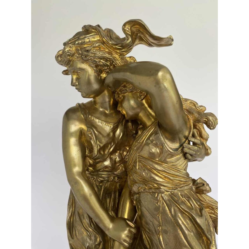 Hippolyte François Moreau, bronze sculpture of young women, late 19th-century Romanticism