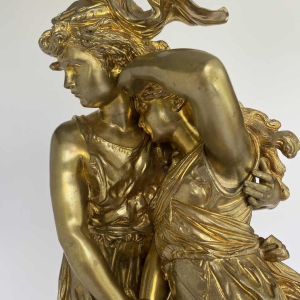 Hippolyte François Moreau, bronze sculpture of young women, late 19th-century Romanticism