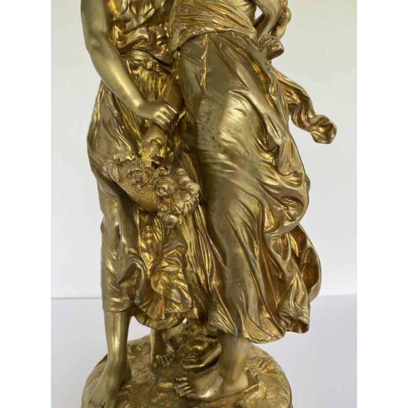 Hippolyte François Moreau, bronze sculpture of young women, late 19th-century Romanticism