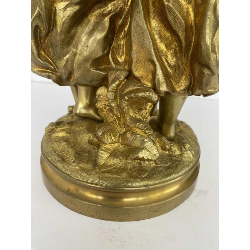 Hippolyte François Moreau, bronze sculpture of young women, late 19th-century Romanticism