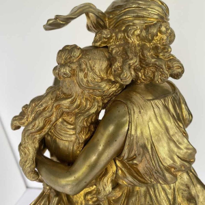 Hippolyte François Moreau, bronzen sculptuur van jonge vrouwen, romantiek eind 19e eeuw