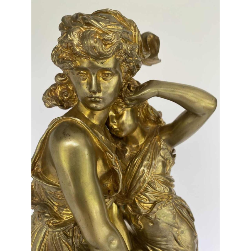 Hippolyte François Moreau, sculpture de jeunes femmes en bronze, romantisme fin XIXe s