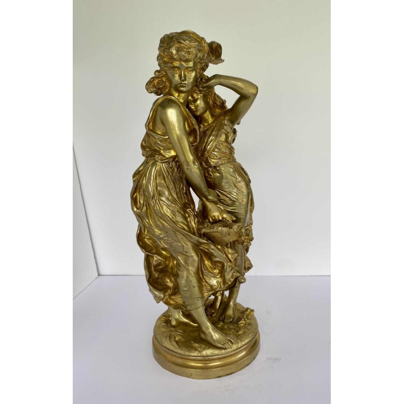 Hippolyte François Moreau, sculpture de jeunes femmes en bronze, romantisme fin XIXe s