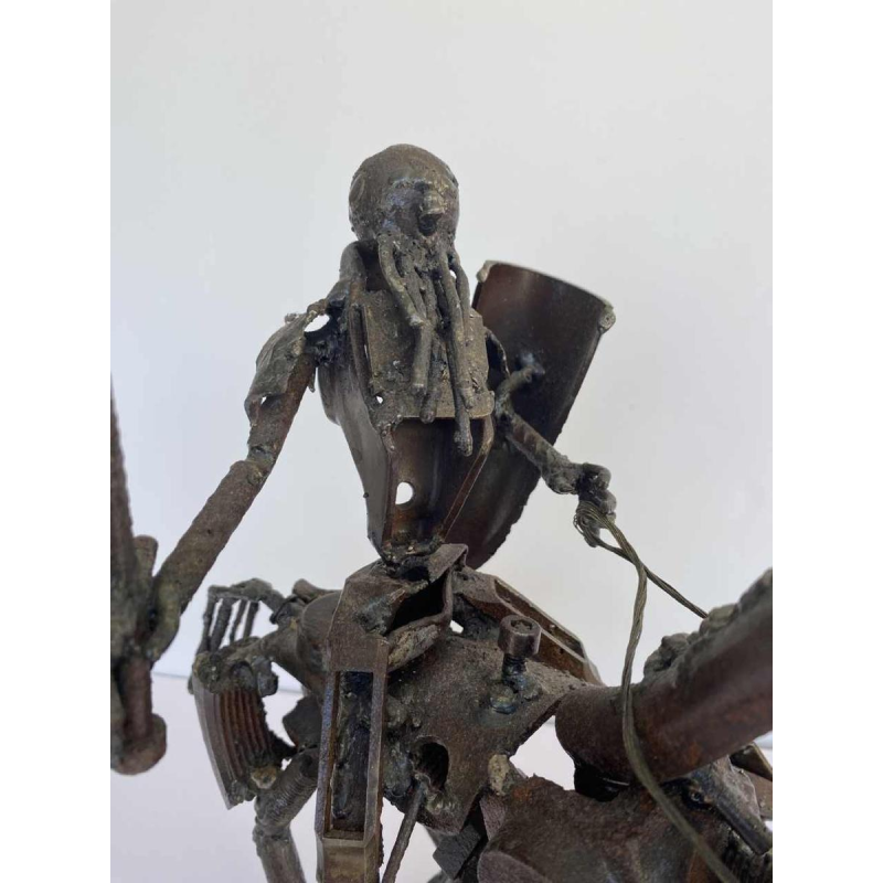 Gilles Motte (dit Falisse) " Le chevalier " sculpture assemblage d'acier