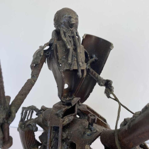 Gilles Motte (dit Falisse) " Le chevalier " sculpture assemblage d'acier