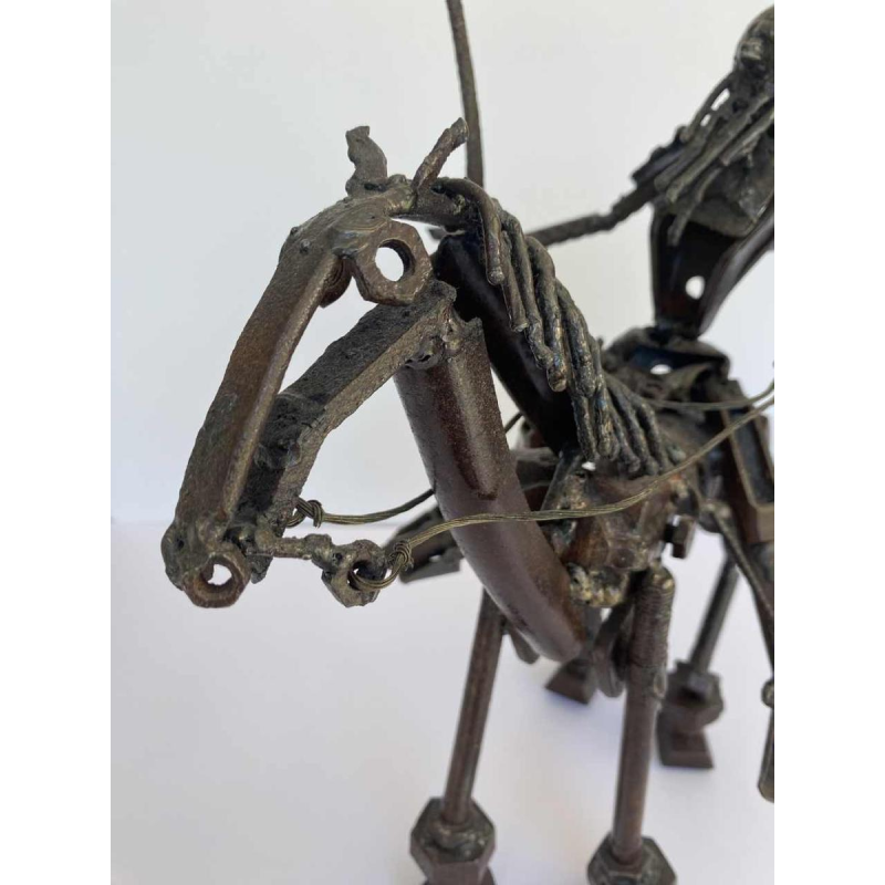 Gilles Motte (dit Falisse) " Le chevalier " sculpture assemblage d'acier