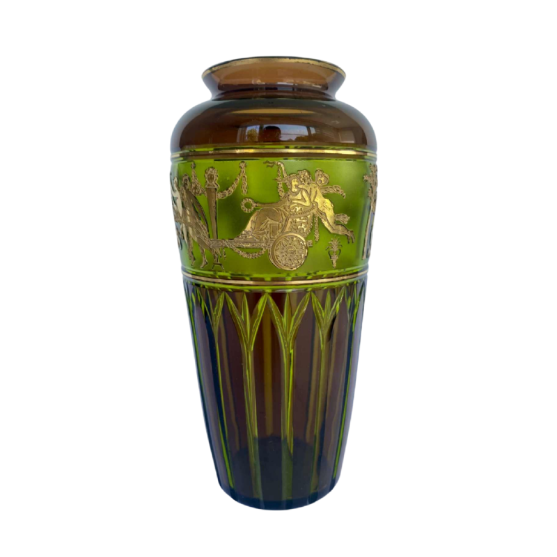 Léon Ledru / Val Saint Lambert “Danse de Flore“ vase viennois en cristal, ca 1900-1920