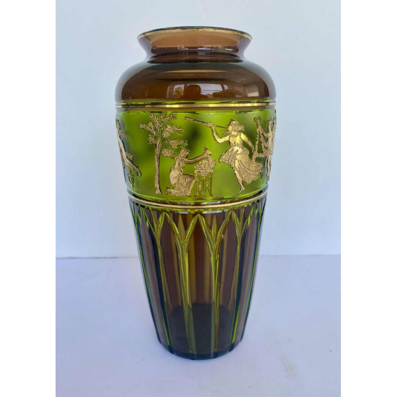 Léon Ledru / Val Saint Lambert “Danse de Flore“ vase viennois en cristal, ca 1900-1920