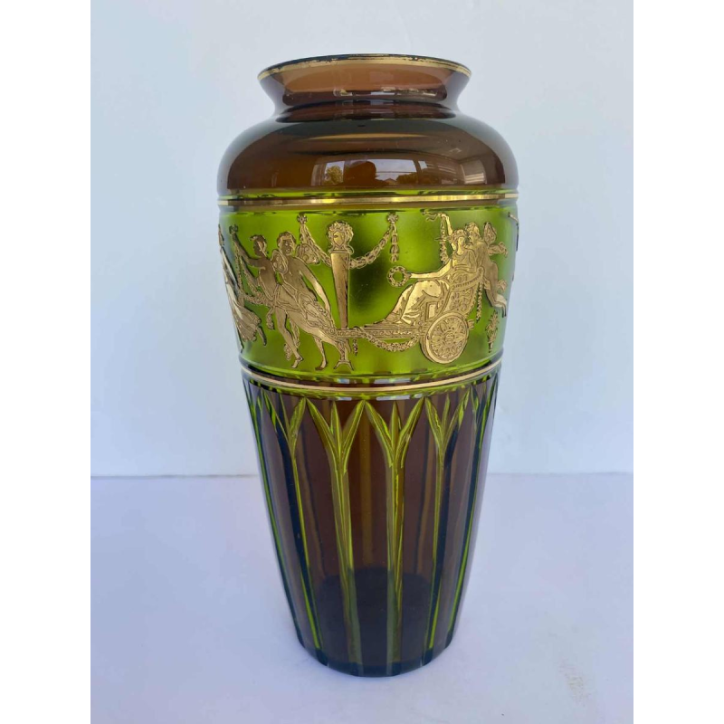 Léon Ledru / Val Saint Lambert “Danse de Flore“ vase viennois en cristal, ca 1900-1920