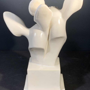 G.H. LAURENT, Sculpture Animalière Art Déco Céramique Craquelée Biche Faon 1930s