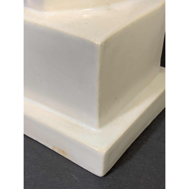 G.H. LAURENT, Art Deco Dieren Gebarsten Keramiek Sculptuur, Doe & Reekalf, 1930s