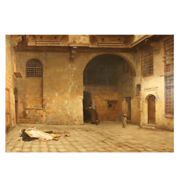 Karel OOMS 'Arab settlement' orientalist painting oil on canvas, 1894