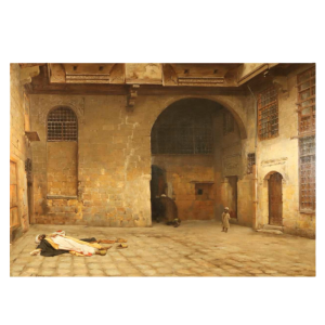 Karel OOMS 'Arab settlement' orientalist painting oil on canvas, 1894