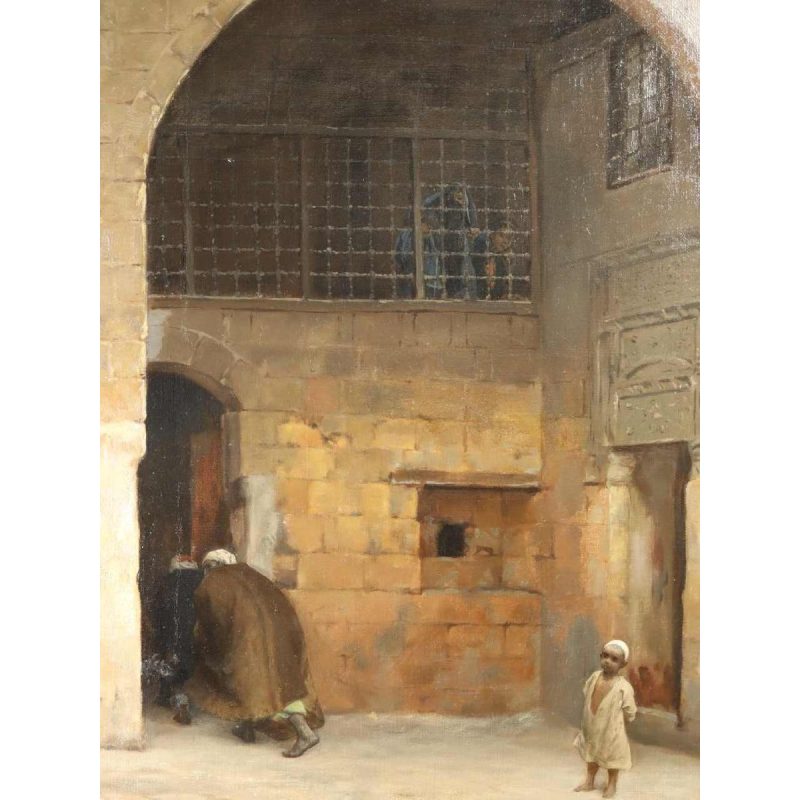 Karel OOMS 'Arabische afrekening' oriëntalistisch schilderij olieverf op doek, 1894