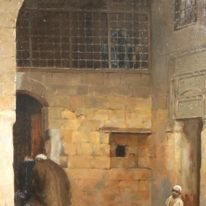 Karel OOMS 'Arabische afrekening' oriëntalistisch schilderij olieverf op doek, 1894