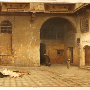 Karel OOMS 'Arab settlement' orientalist painting oil on canvas, 1894