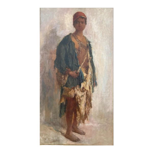 Edouard Verschaffelt 'Young Algerian boy' Orientalist painting