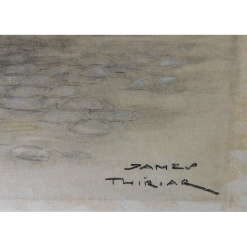 THIRIAR James - dessin - crayon et aquarelle sur papier, début 20ème siècle