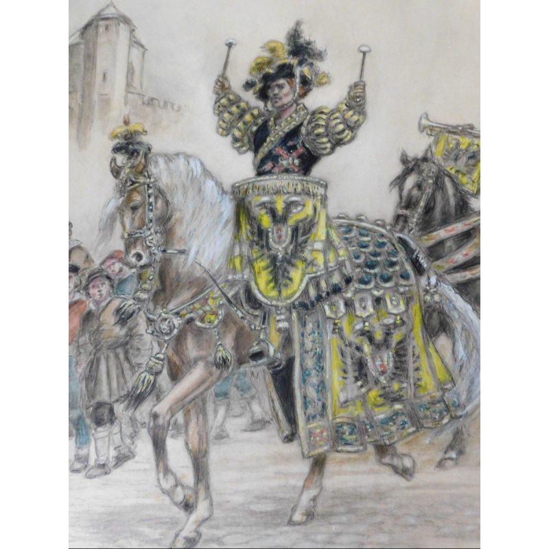 THIRIAR James – tekening – potlood en aquarel op papier, begin 20ste eeuw