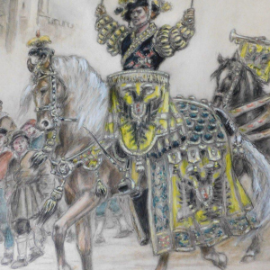 THIRIAR James – drawing – pencil and watercolor on paper, early 20th century