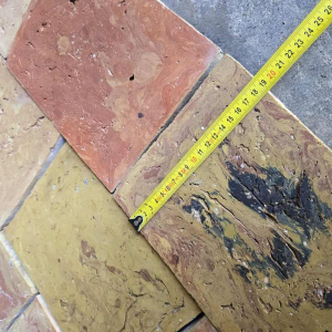 Old terracotta floor tiles "tomettes", 18th century