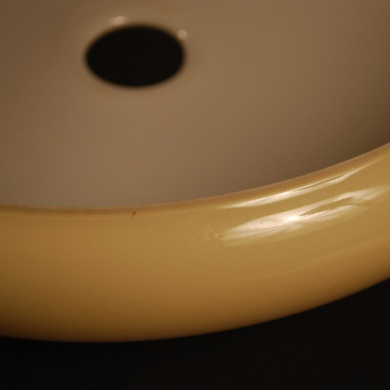 Art Deco tafellamp, bolvoet, staal, vernikkeld metaal en opaline, ca 1930