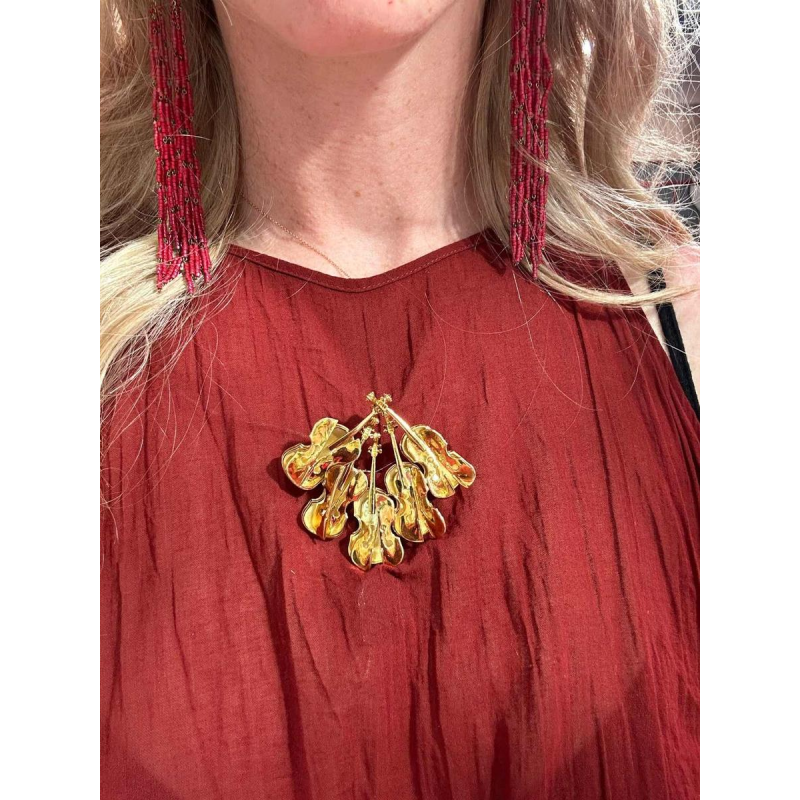 Arman, broche/hanger van goud, versierd met violen, nieuw realisme 20e eeuw