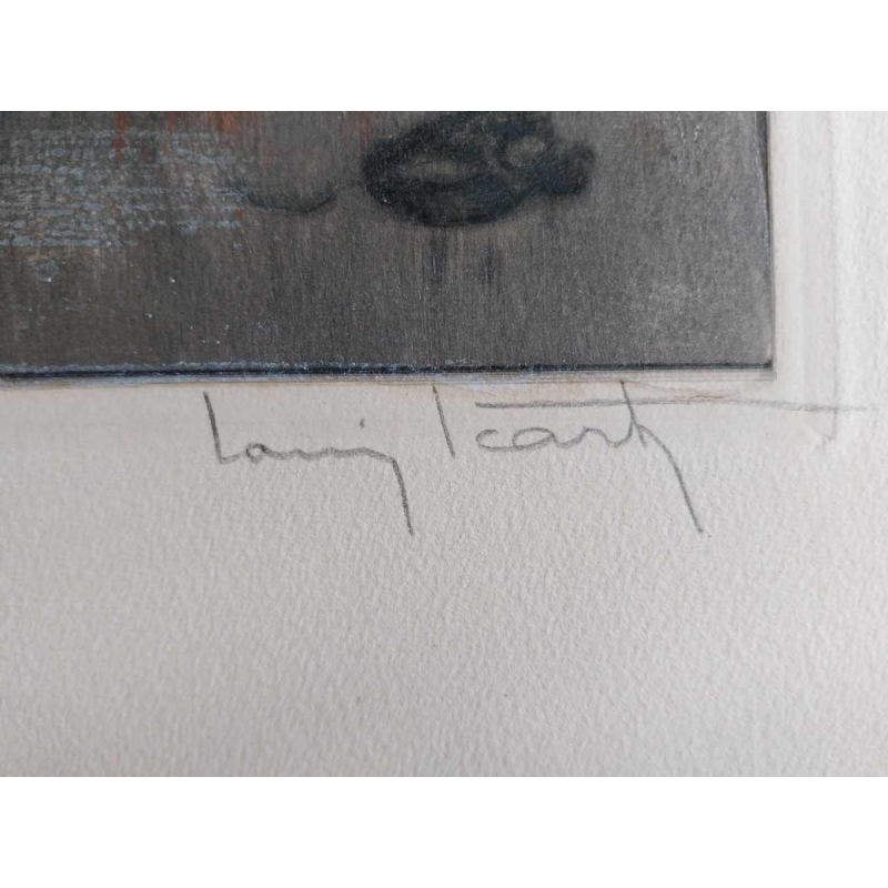 Louis ICART “Paravent rouge“ eau forte / aquatinte sur papier, 1933