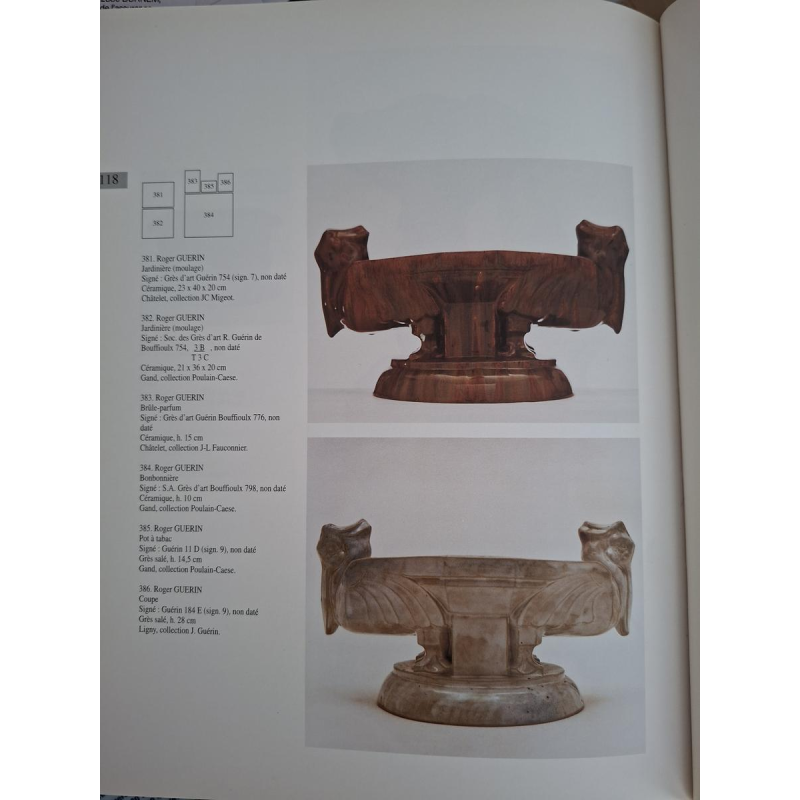 Roger Guérin, jardinière aux pélicans stylisés en grès, début XXe s