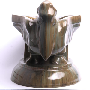 Roger Guérin, stoneware planter with stylized pelicans, early 20th century