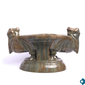 Roger Guérin, stoneware planter with stylized pelicans, early 20th century