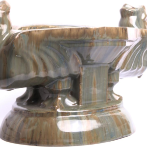 Roger Guérin, stoneware planter with stylized pelicans, early 20th century