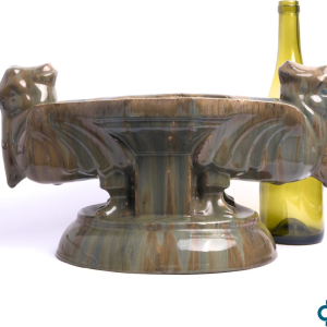 Roger Guérin, stoneware planter with stylized pelicans, early 20th century