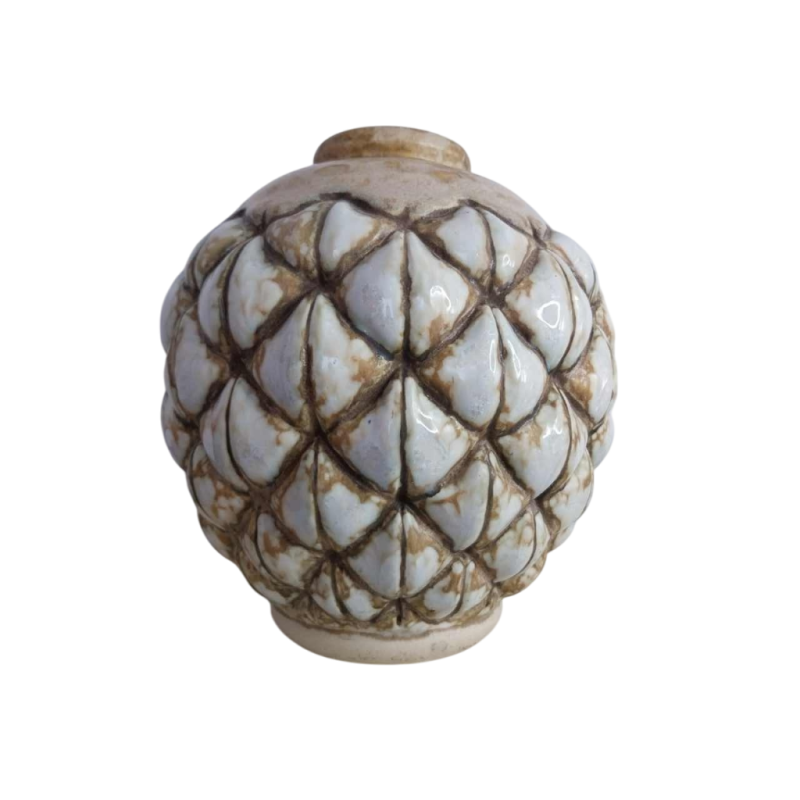 Joseph MOUGIN, vase “Pin d'Afrique“ Art Déco en grès moulé, circa 1930