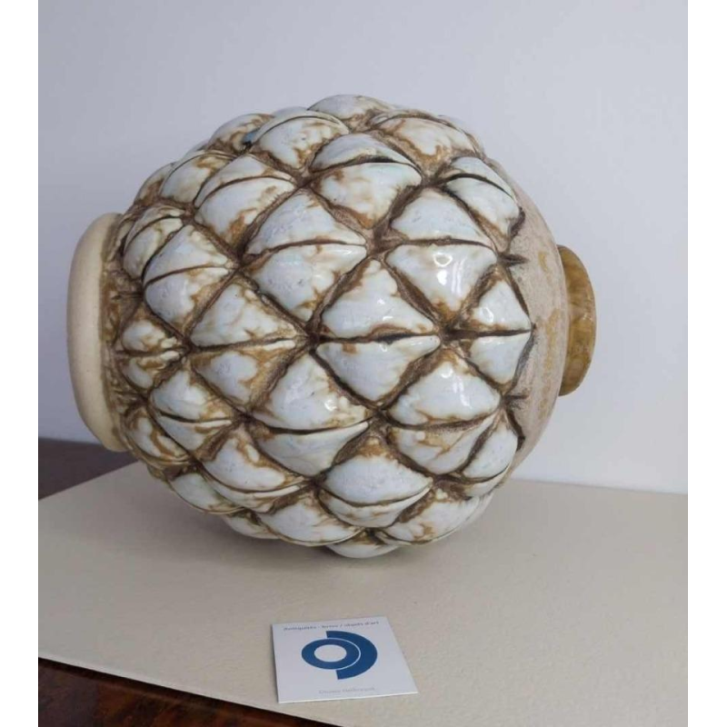 Joseph MOUGIN, vase “Pin d'Afrique“ Art Déco en grès moulé, circa 1930
