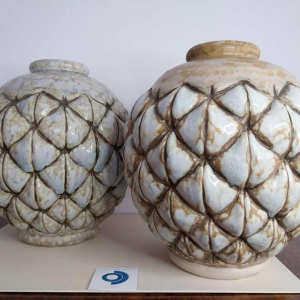 Joseph MOUGIN, Art Deco ‘African Pine’ vase cast stoneware, circa 1930