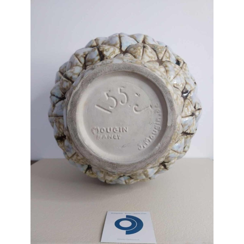 Joseph MOUGIN, Art Deco ‘African Pine’ vase, cast stoneware, circa 1930