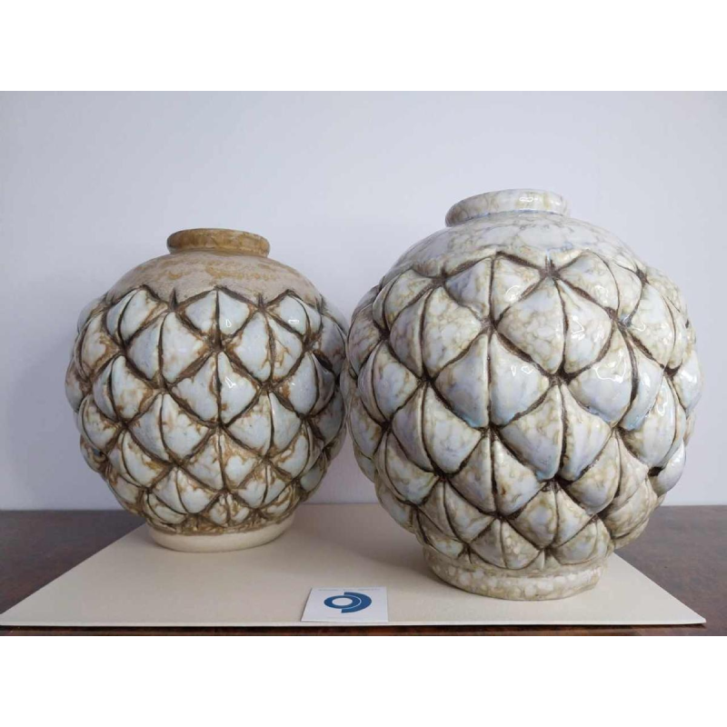 Joseph MOUGIN, vase “Pin d'Afrique“ Art Déco, en grès moulé, circa 1930