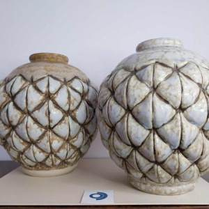 Joseph MOUGIN, Art Deco ‘African Pine’ vase, cast stoneware, circa 1930