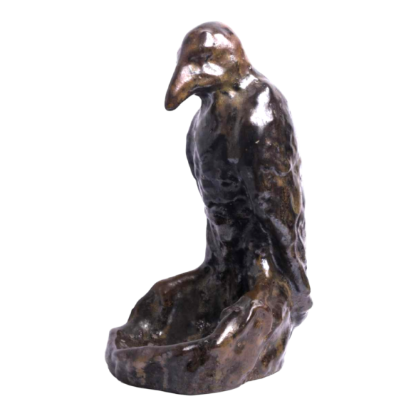 Arthur CRACO “Corbeau“ sculpture animalière / vide-poche en grès émaillé, ca 1925
