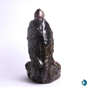 Arthur CRACO “Corbeau” sculptuur / opbergbakje in geglazuurd steengoed, ca 1925